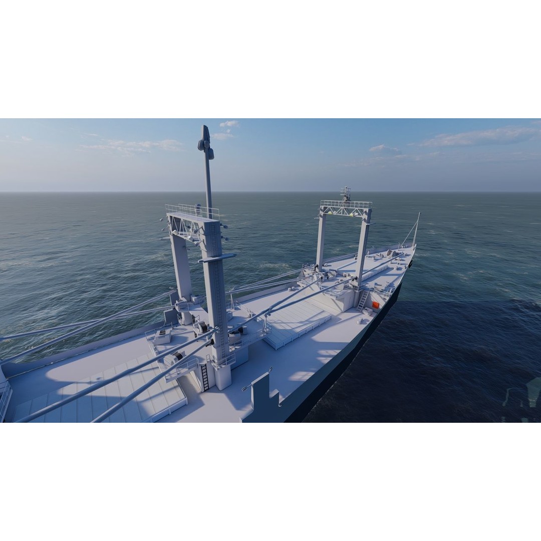 Bulk Carrier Ship 3D Model – Rigged Industrial Vessel, FBX, OBJ - View 6