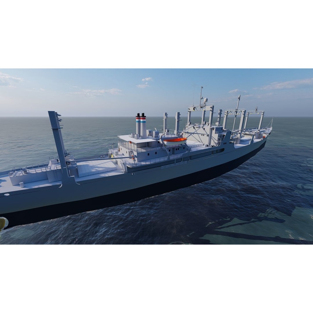 Bulk Carrier Ship 3D Model – Rigged Industrial Vessel, FBX, OBJ - View 7