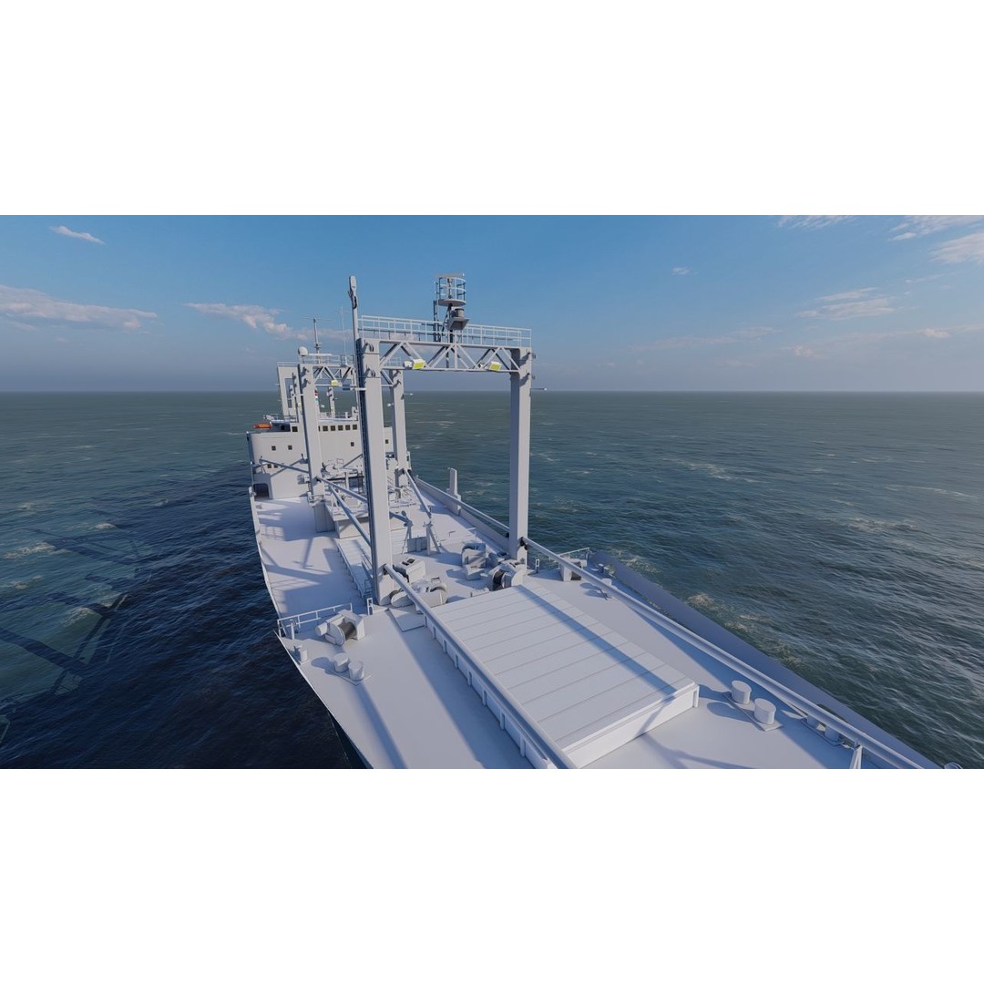 Bulk Carrier Ship 3D Model – Rigged Industrial Vessel, FBX, OBJ - View 9