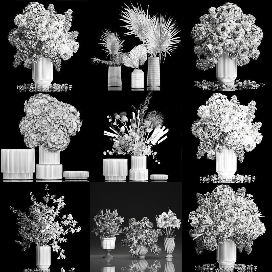 Collection of Flower Bouquets - Game-Ready 3D Model