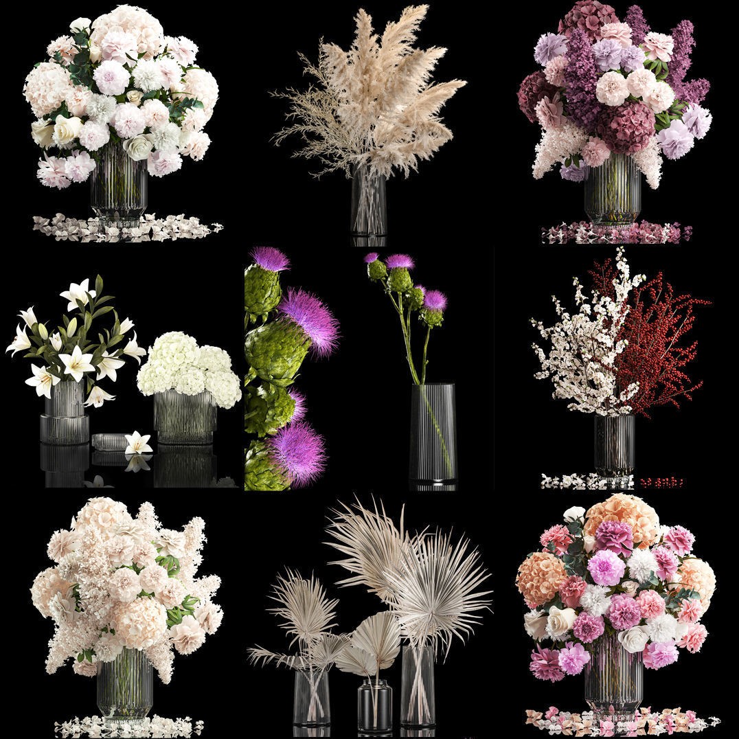 Collection of Flower Bouquets - Game-Ready 3D Model - View 10