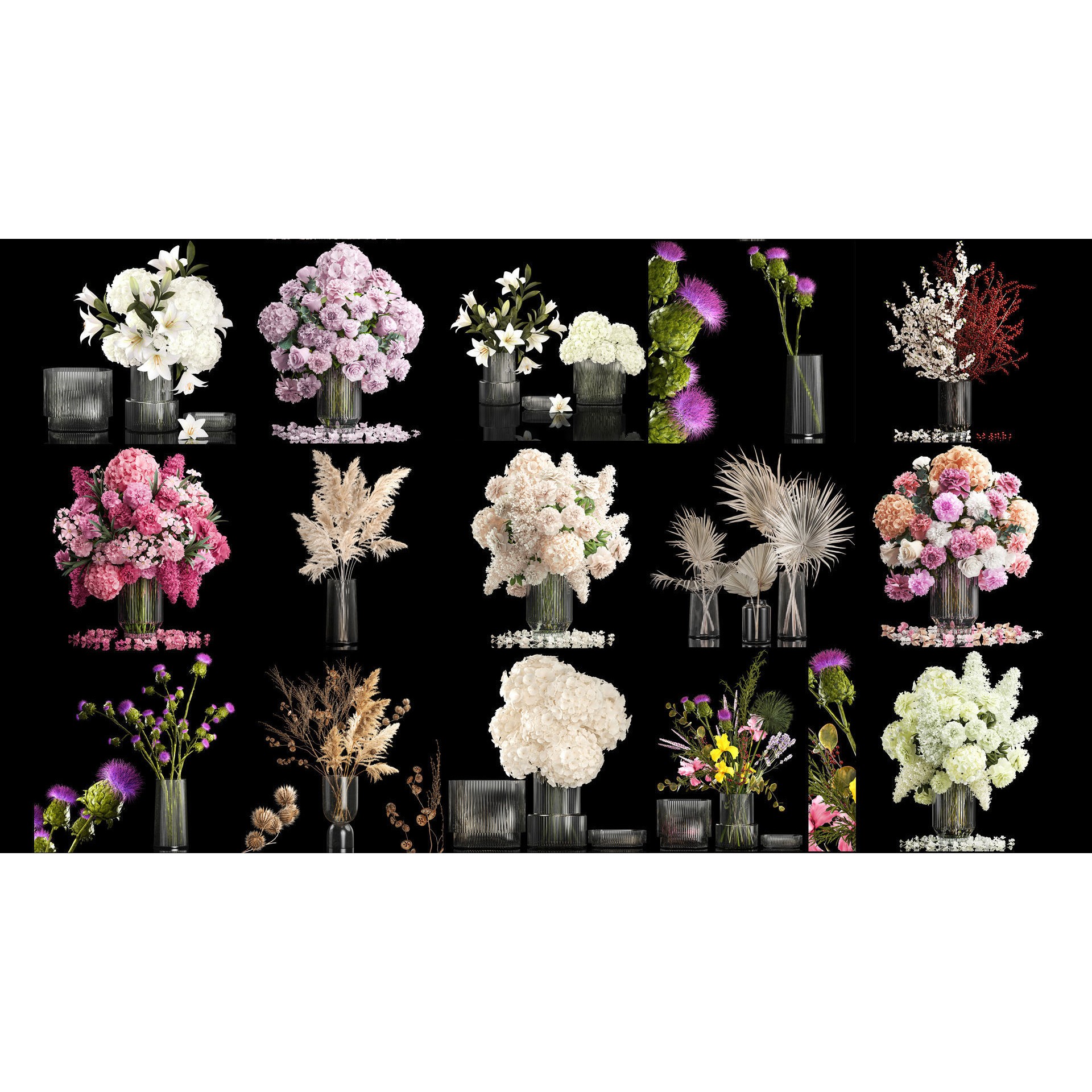Collection of Flower Bouquets - Game-Ready 3D Model - View 5