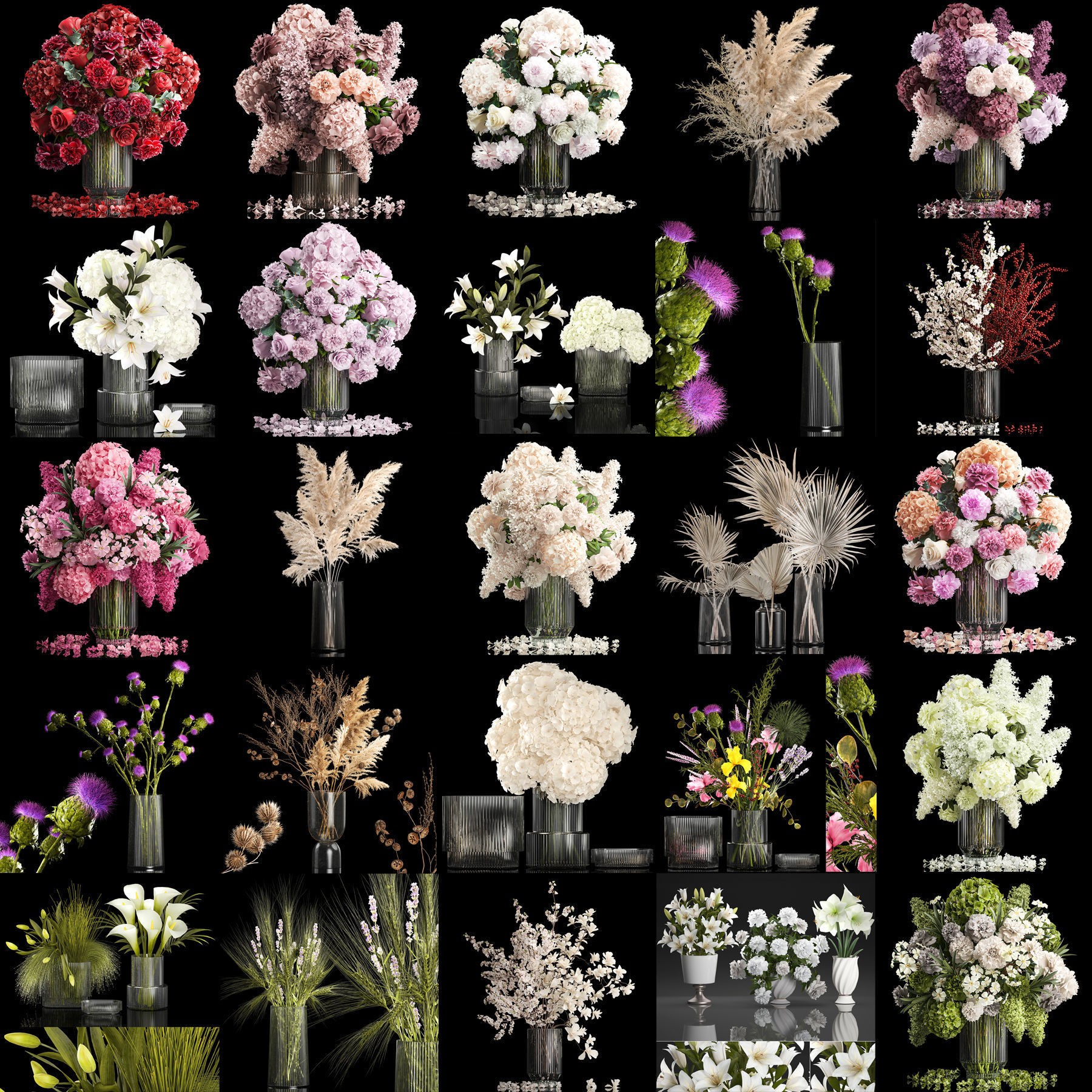 Collection of Flower Bouquets - Game-Ready 3D Model - View 6