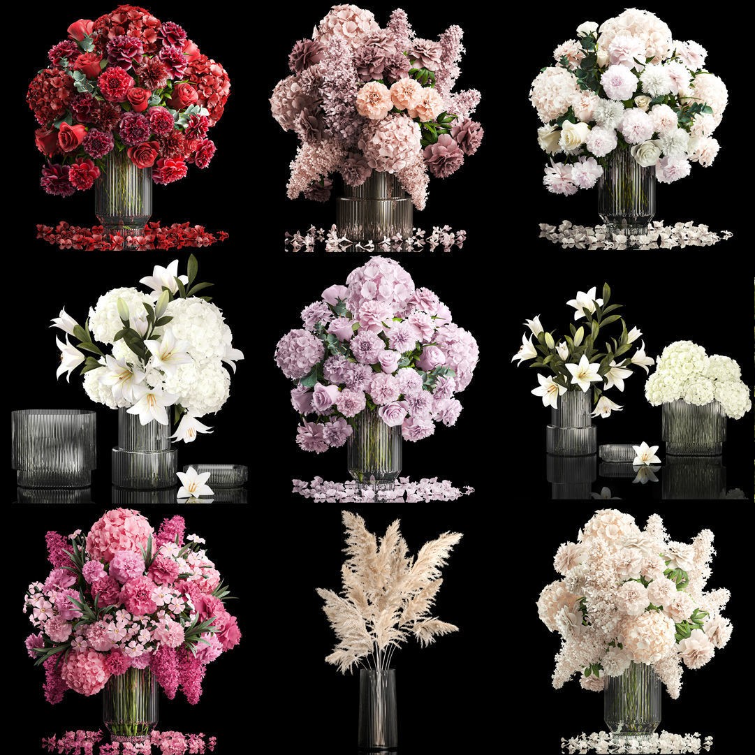Collection of Flower Bouquets - Game-Ready 3D Model - View 7