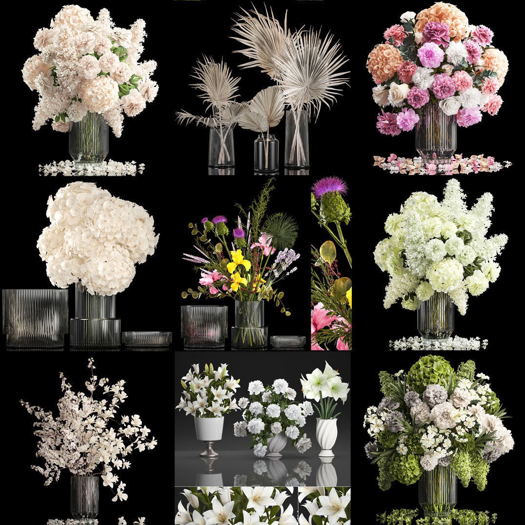 Collection of Flower Bouquets - Game-Ready 3D Model - View 8