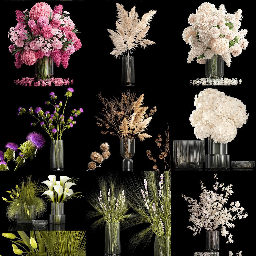 Collection of Flower Bouquets - Game-Ready 3D Model - View 9