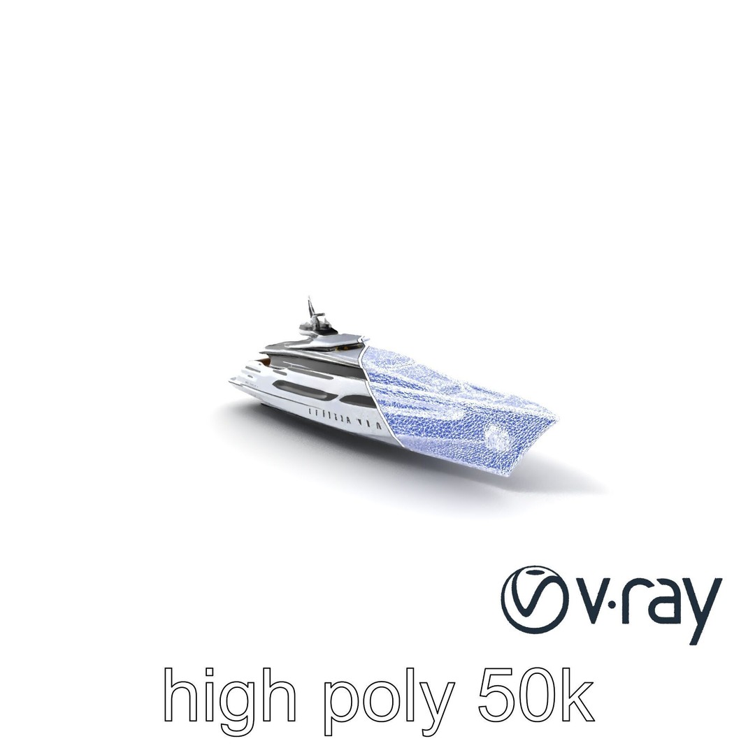 High-Tech Explorer Yacht 3D Model – Low Poly Game Asset, FBX