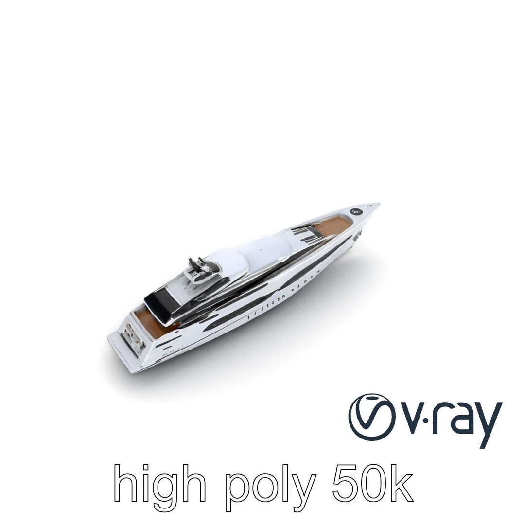 High-Tech Explorer Yacht 3D Model – Low Poly Game Asset, FBX - View 13