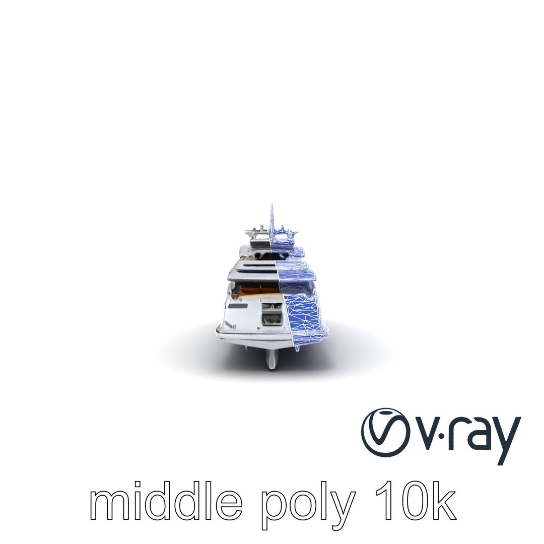 High-Tech Explorer Yacht 3D Model – Low Poly Game Asset, FBX - View 14