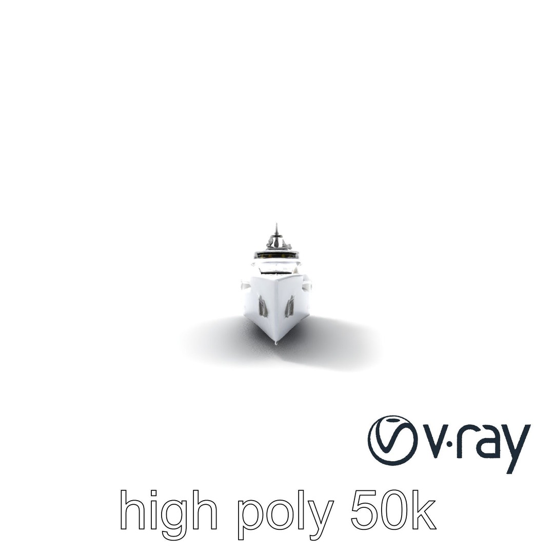 High-Tech Explorer Yacht 3D Model – Low Poly Game Asset, FBX - View 15