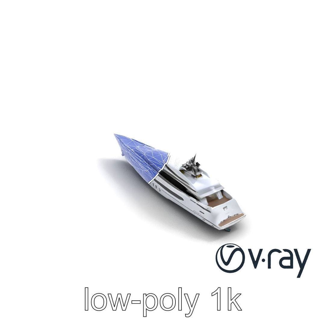 High-Tech Explorer Yacht 3D Model – Low Poly Game Asset, FBX - View 17