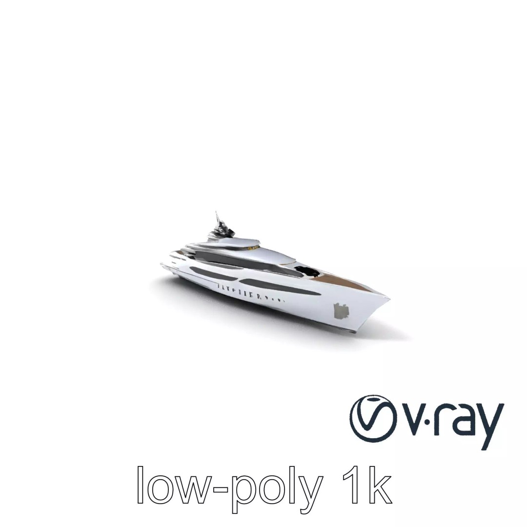 High-Tech Explorer Yacht 3D Model – Low Poly Game Asset, FBX - View 2