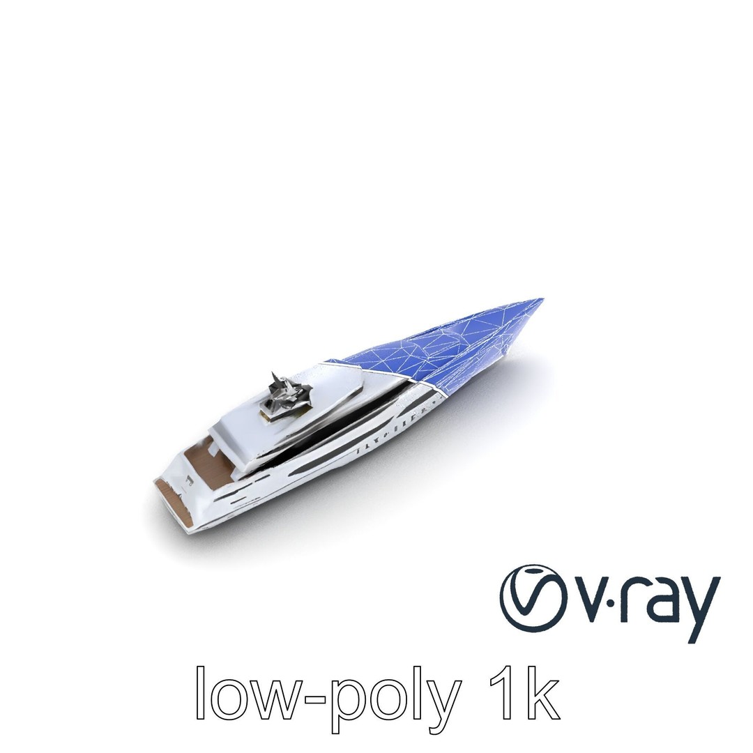 High-Tech Explorer Yacht 3D Model – Low Poly Game Asset, FBX - View 22