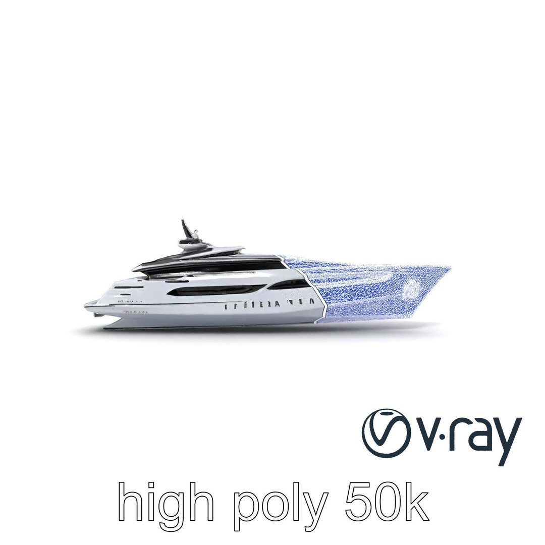 High-Tech Explorer Yacht 3D Model – Low Poly Game Asset, FBX - View 23
