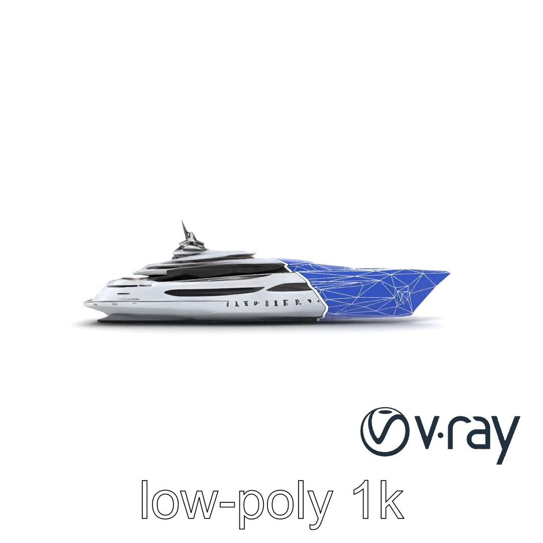 High-Tech Explorer Yacht 3D Model – Low Poly Game Asset, FBX - View 25