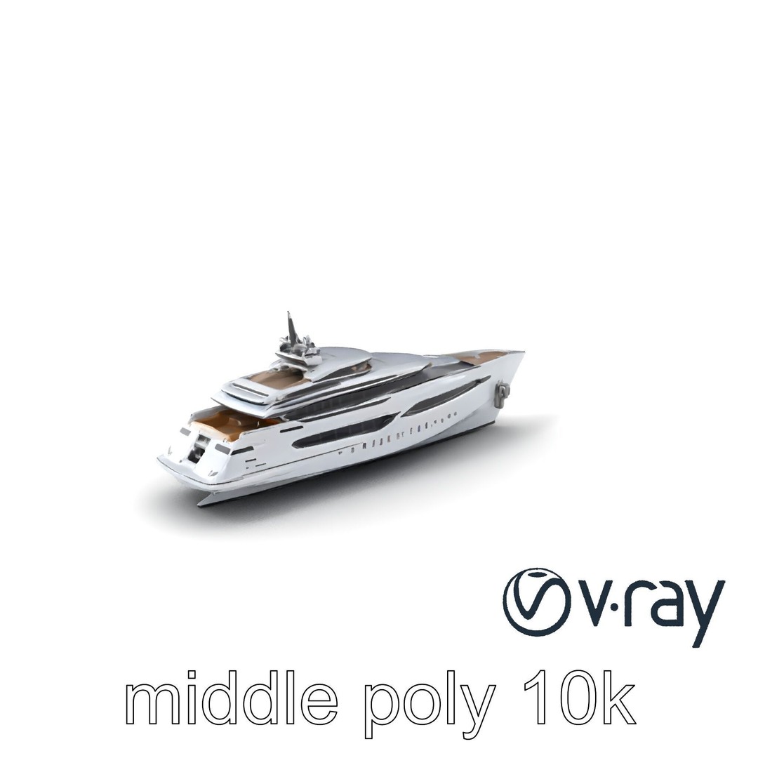 High-Tech Explorer Yacht 3D Model – Low Poly Game Asset, FBX - View 4