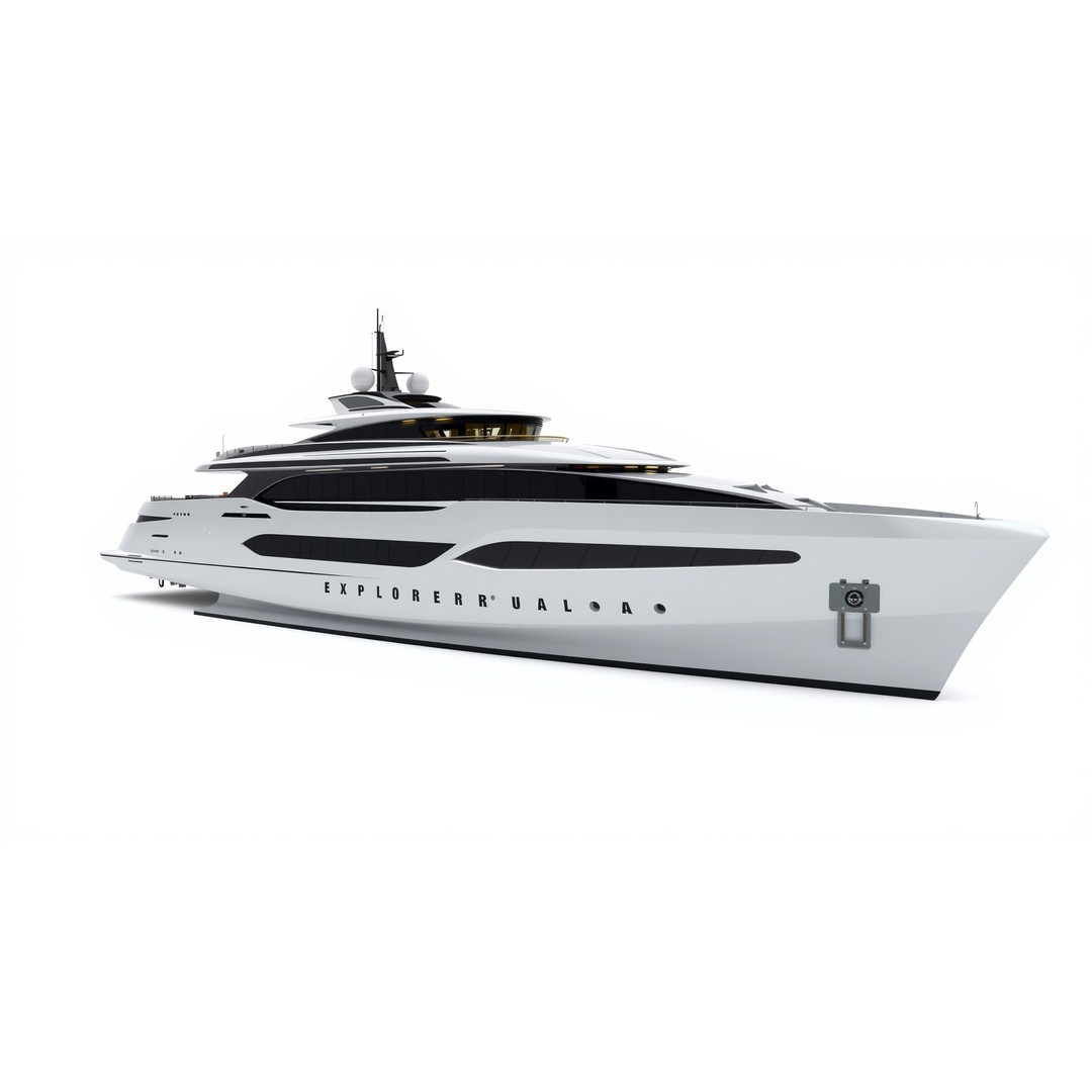 High-Tech Explorer Yacht 3D Model – Low Poly Game Asset, FBX - View 5