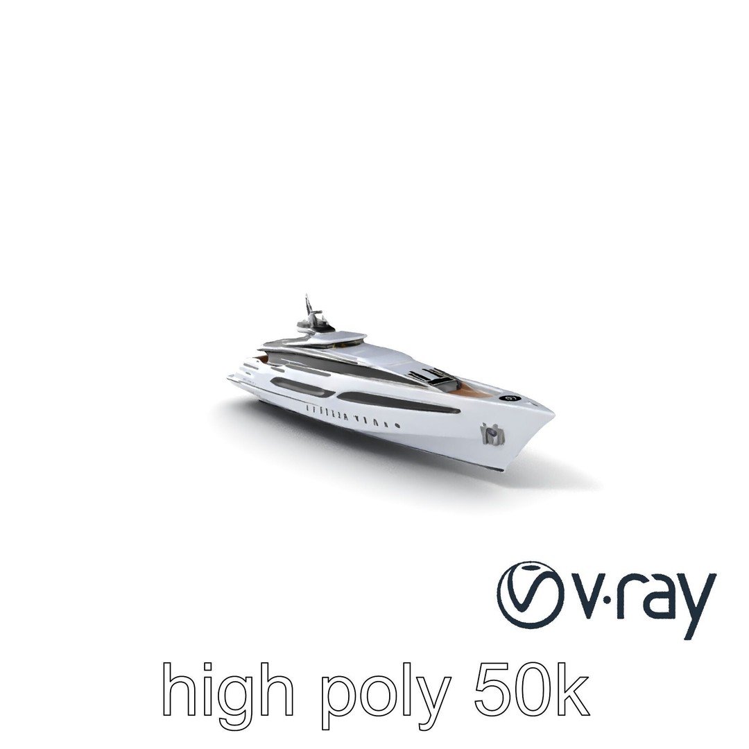 High-Tech Explorer Yacht 3D Model – Low Poly Game Asset, FBX - View 6