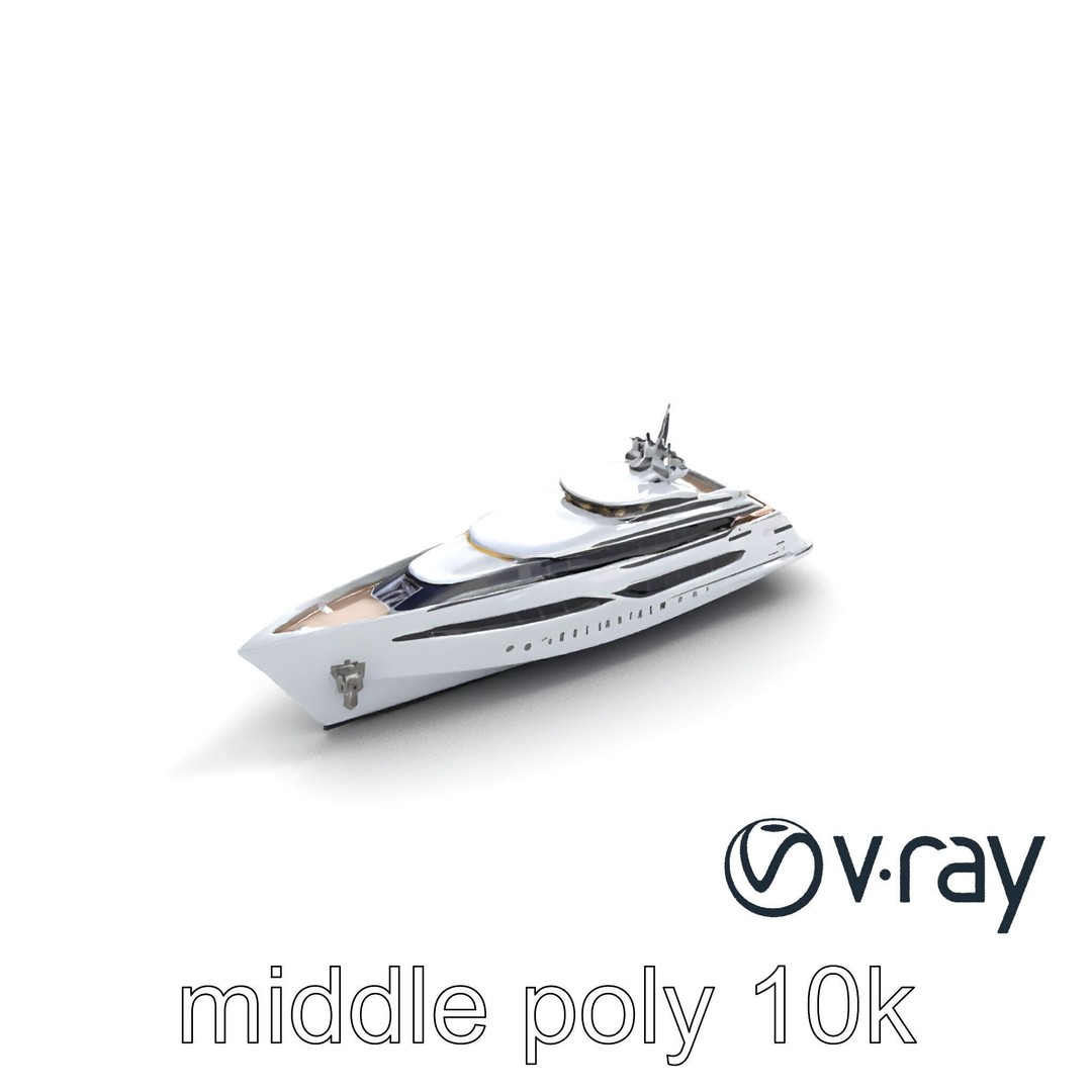High-Tech Explorer Yacht 3D Model – Low Poly Game Asset, FBX - View 7