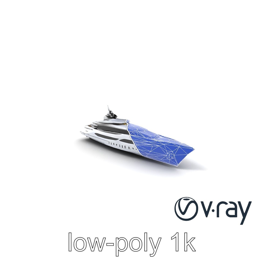 High-Tech Explorer Yacht 3D Model – Low Poly Game Asset, FBX - View 8