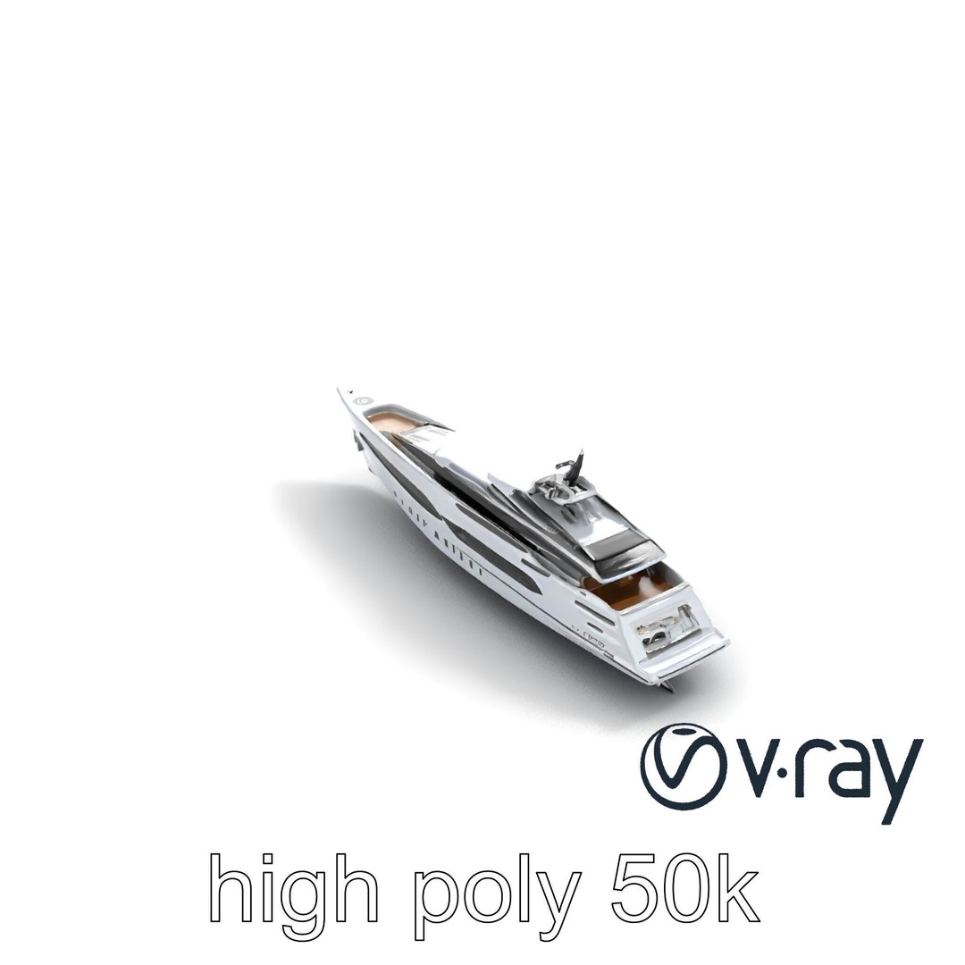 High-Tech Explorer Yacht 3D Model – Low Poly Game Asset, FBX - View 9