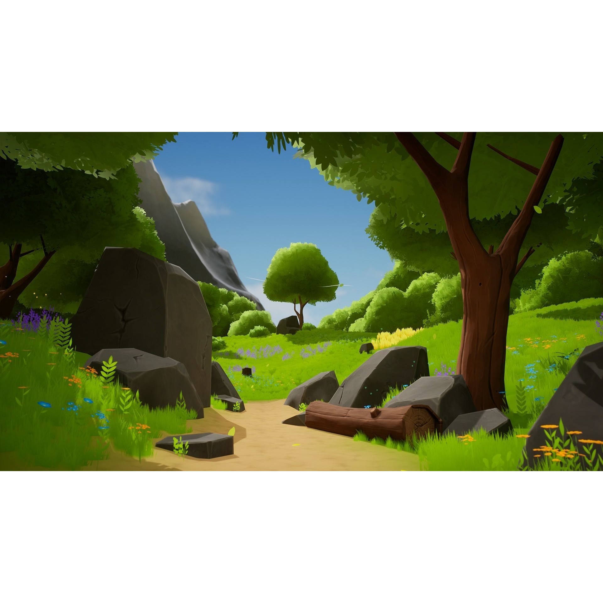 Stylized Nature with Ruins - Low-Poly Game-Ready 3D Model - View 5
