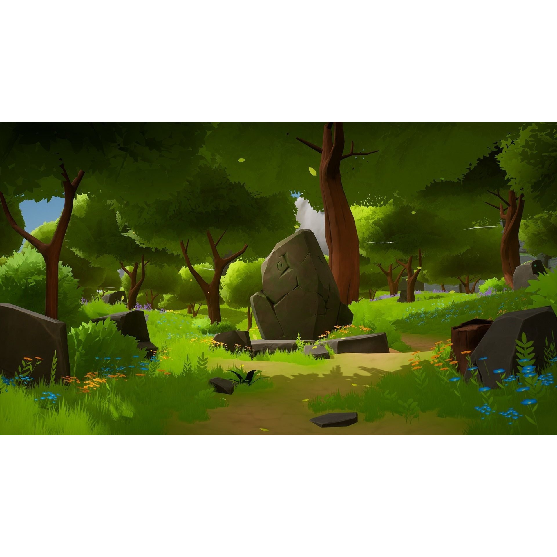 Stylized Nature with Ruins - Low-Poly Game-Ready 3D Model - View 6