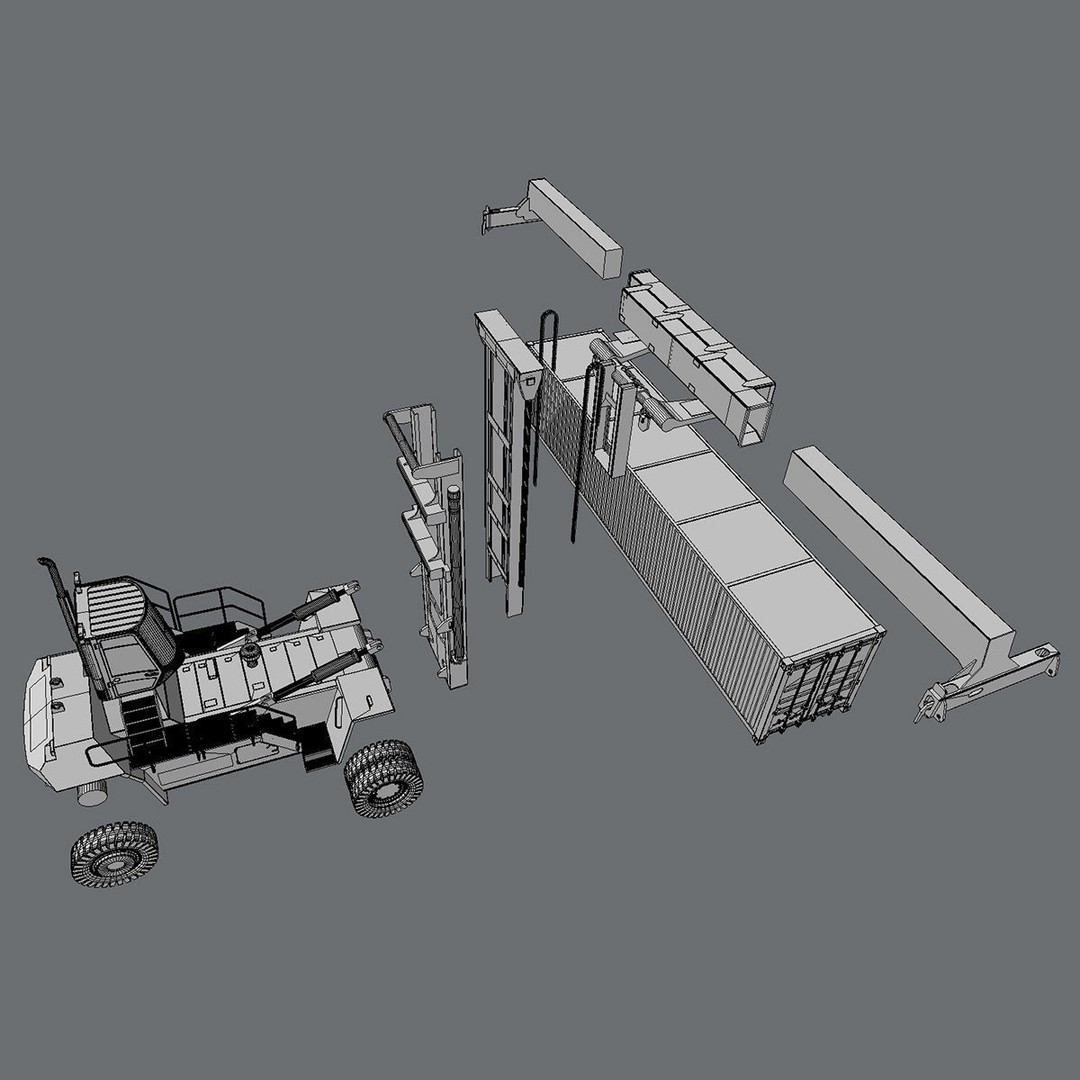 Hyster H1050 Container Handler 3D Model – High Poly Industrial Vehicle, FBX
