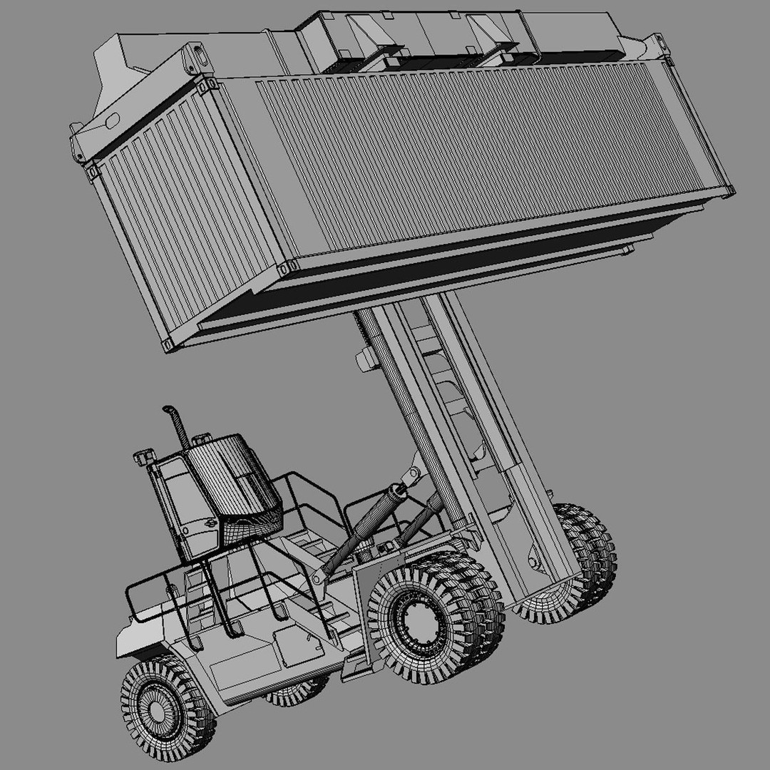 Hyster H1050 Container Handler 3D Model – High Poly Industrial Vehicle, FBX - View 15