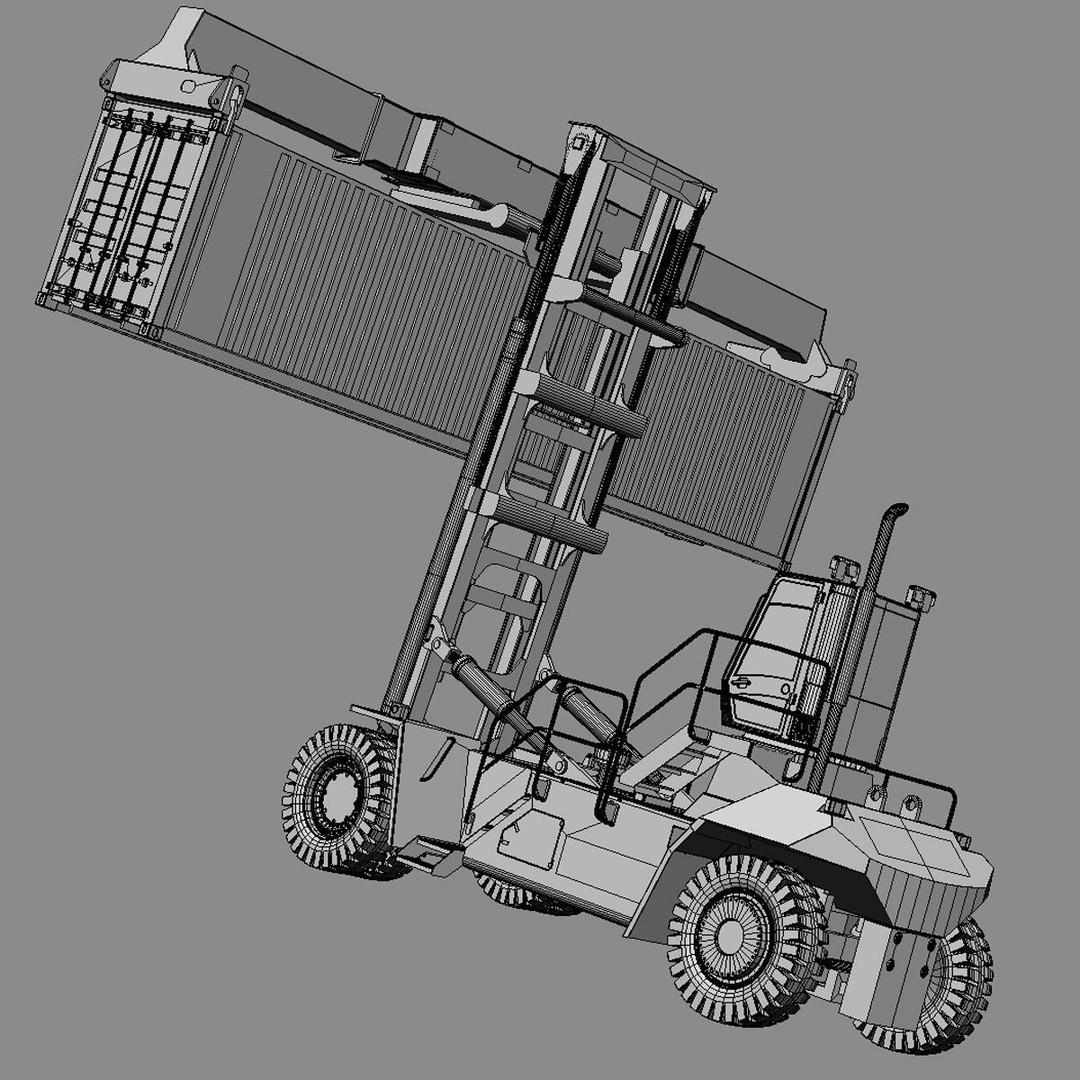 Hyster H1050 Container Handler 3D Model – High Poly Industrial Vehicle, FBX - View 16