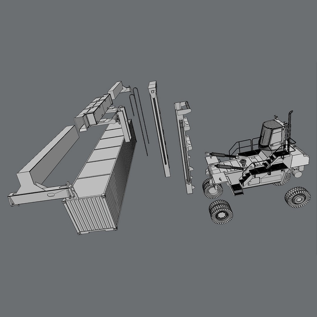 Hyster H1050 Container Handler 3D Model – High Poly Industrial Vehicle, FBX - View 17