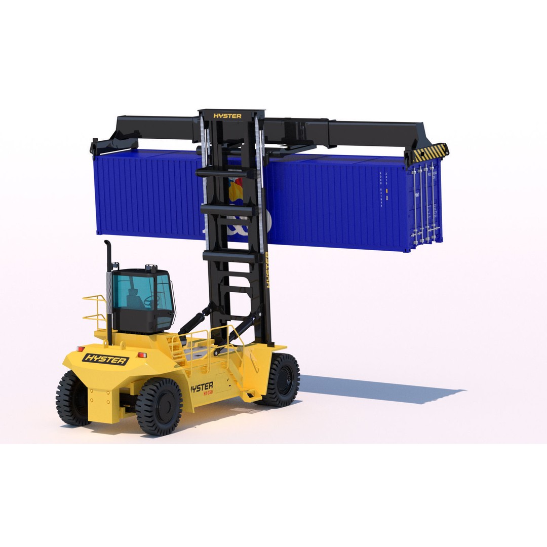 Hyster H1050 Container Handler 3D Model – High Poly Industrial Vehicle, FBX - View 9