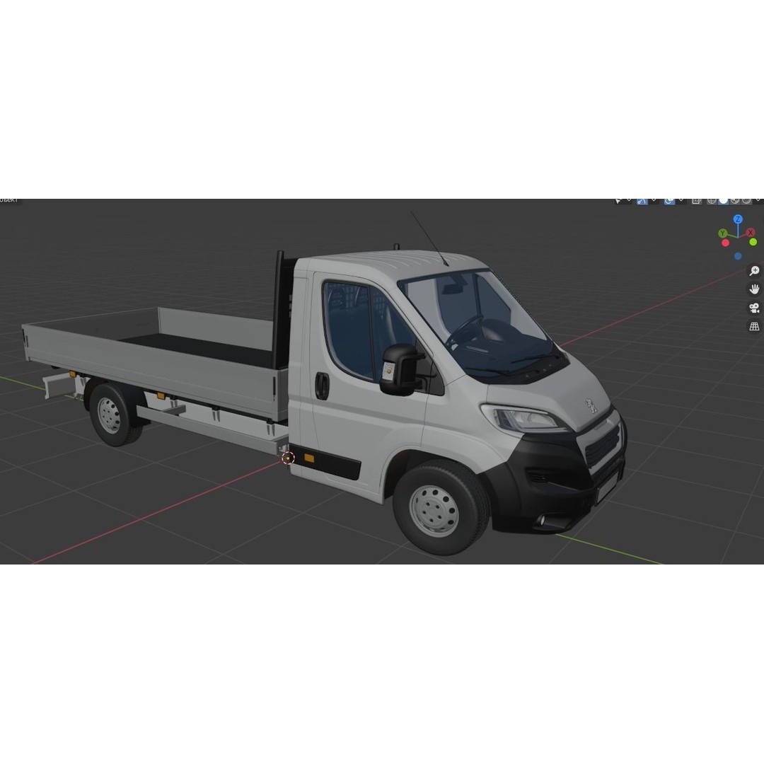 Peugeot Boxer 3D Model – Flatbed Commercial Vehicle, FBX, OBJ