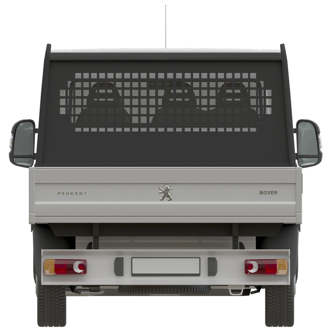 Peugeot Boxer 3D Model – Flatbed Commercial Vehicle, FBX, OBJ - View 10