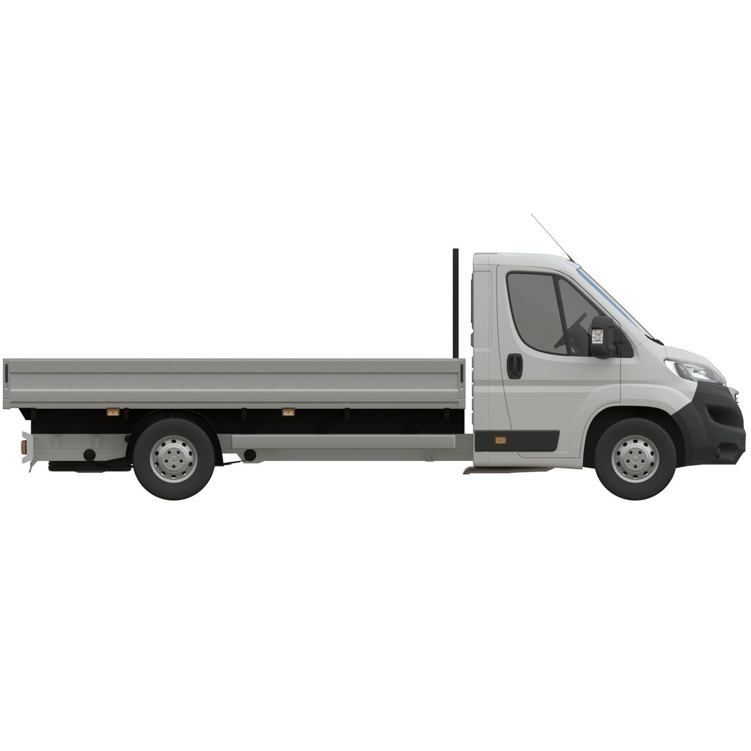Peugeot Boxer 3D Model – Flatbed Commercial Vehicle, FBX, OBJ - View 11