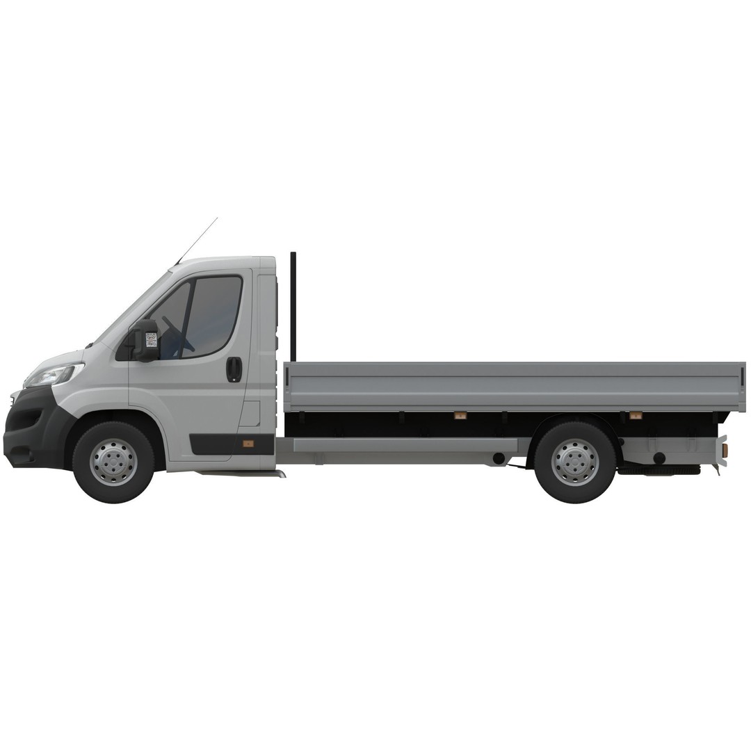 Peugeot Boxer 3D Model – Flatbed Commercial Vehicle, FBX, OBJ - View 12
