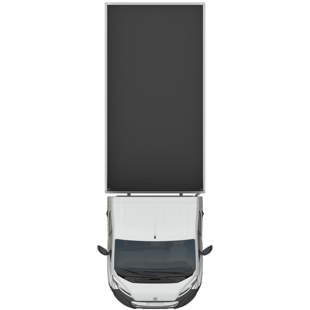 Peugeot Boxer 3D Model – Flatbed Commercial Vehicle, FBX, OBJ - View 13