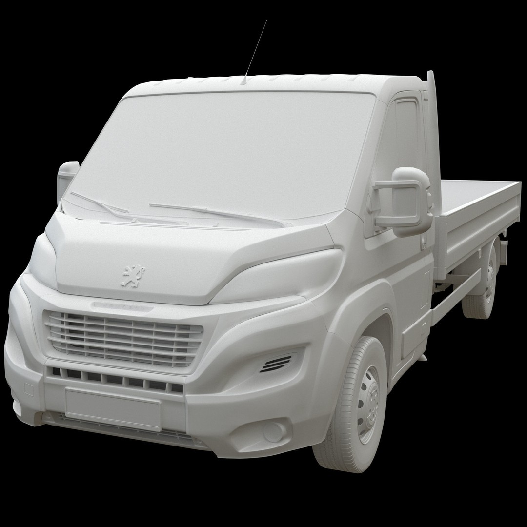 Peugeot Boxer 3D Model – Flatbed Commercial Vehicle, FBX, OBJ - View 14