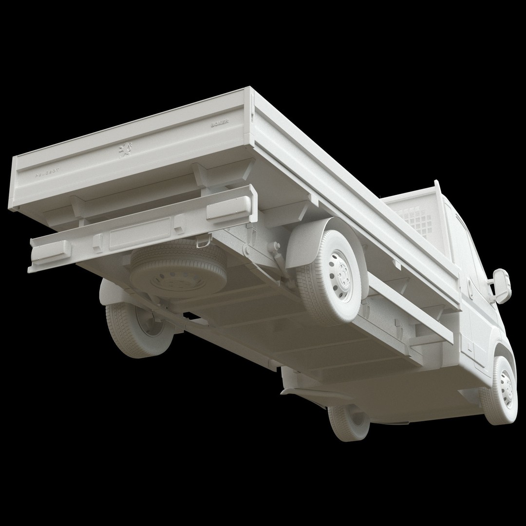 Peugeot Boxer 3D Model – Flatbed Commercial Vehicle, FBX, OBJ - View 15