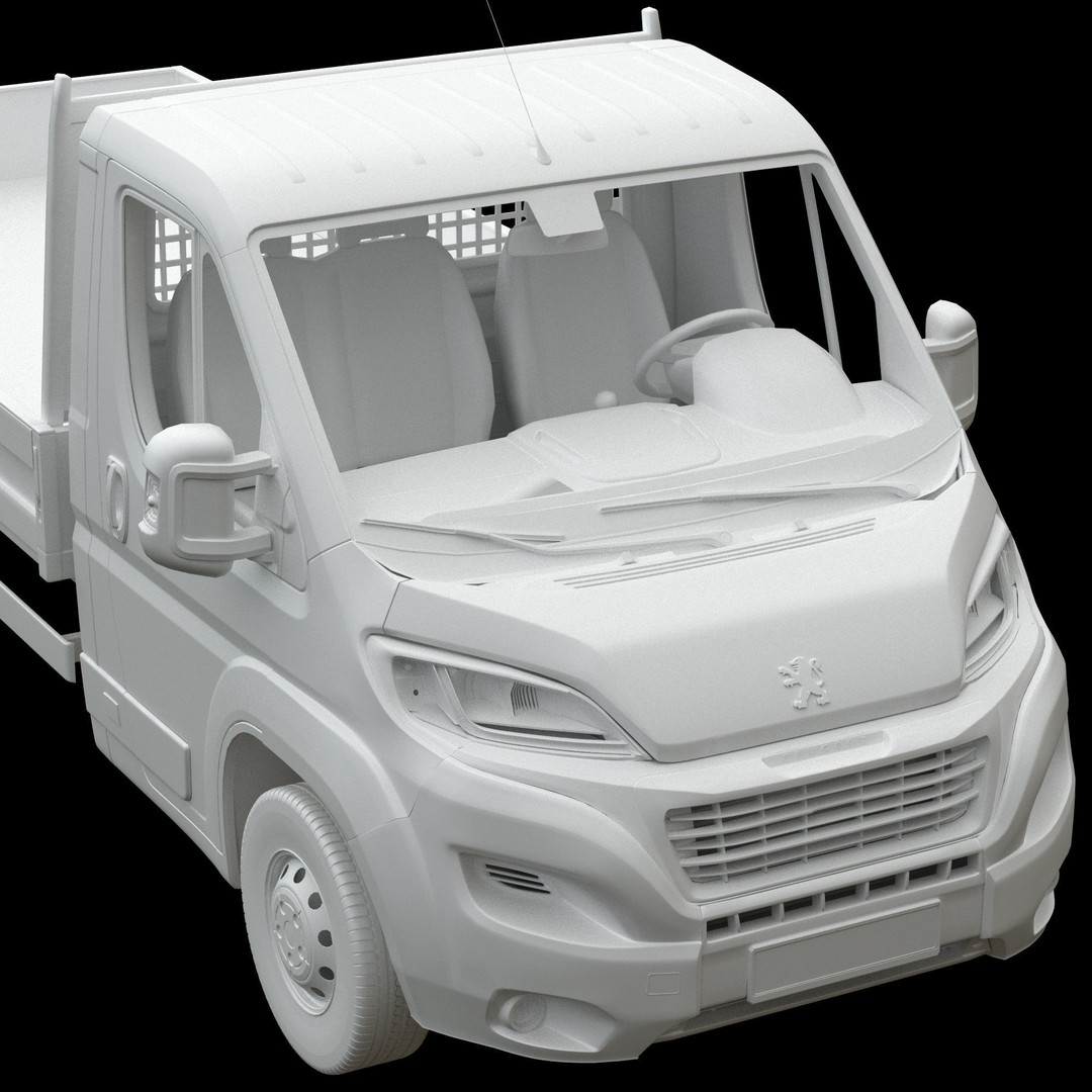 Peugeot Boxer 3D Model – Flatbed Commercial Vehicle, FBX, OBJ - View 16