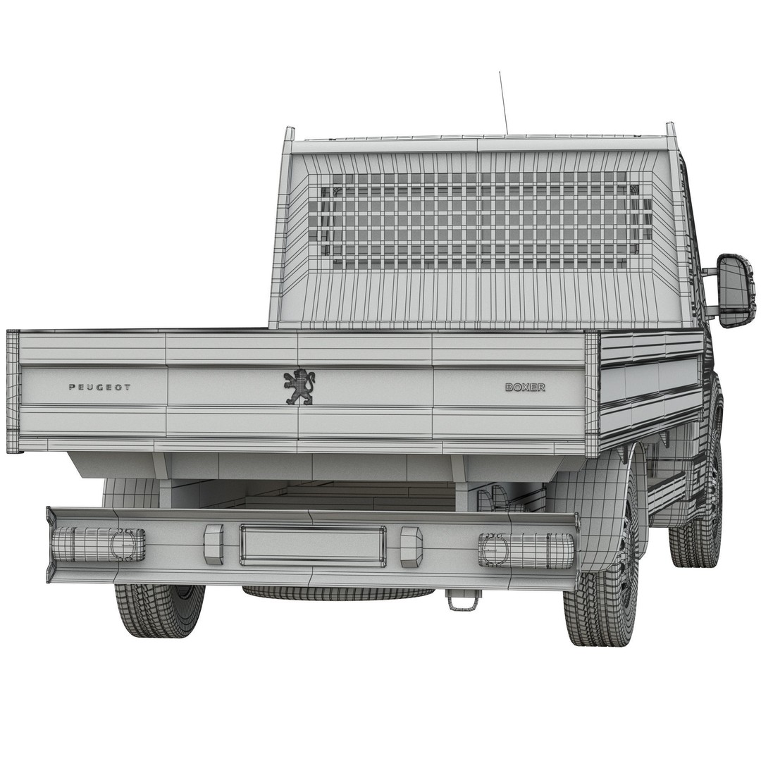 Peugeot Boxer 3D Model – Flatbed Commercial Vehicle, FBX, OBJ - View 18