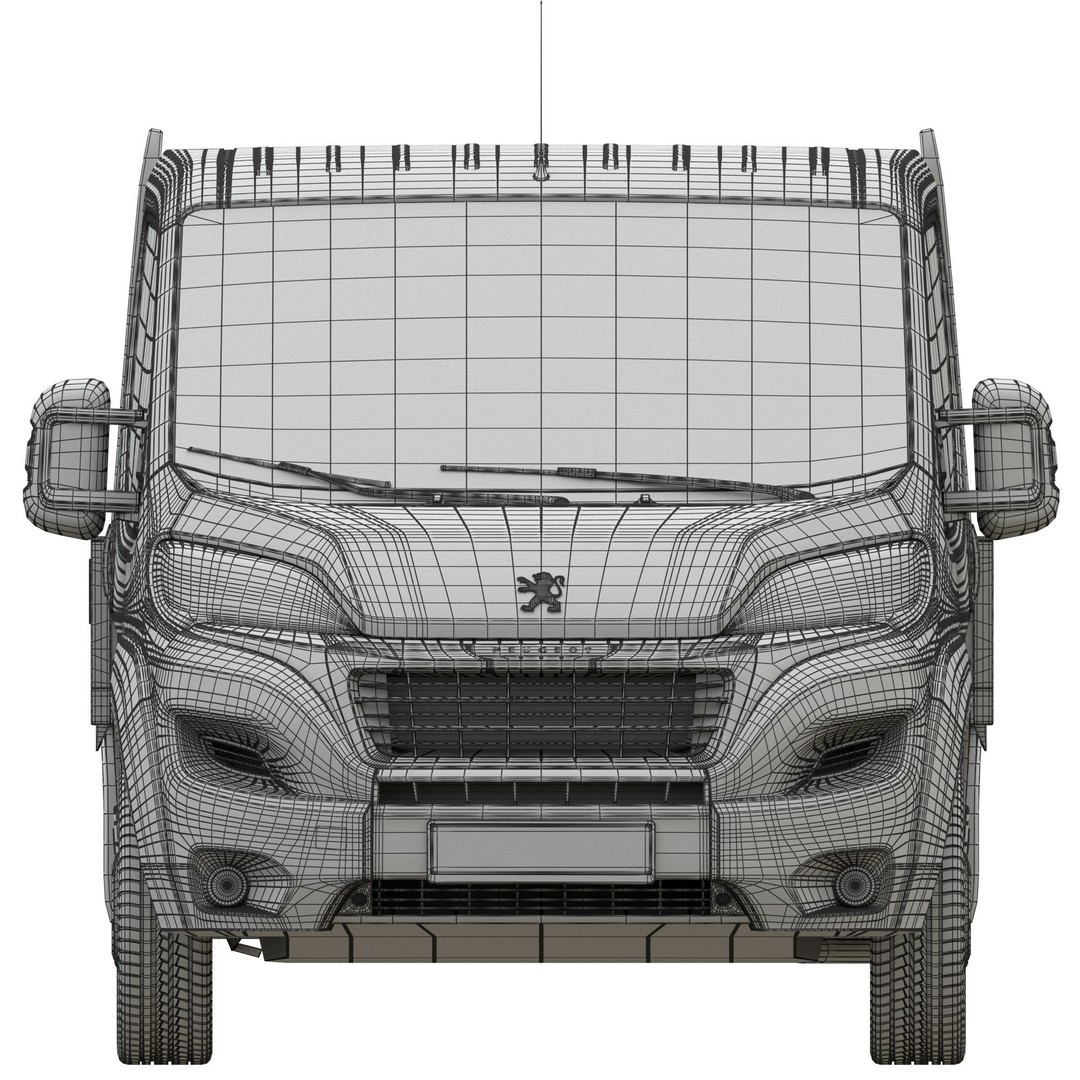 Peugeot Boxer 3D Model – Flatbed Commercial Vehicle, FBX, OBJ - View 19