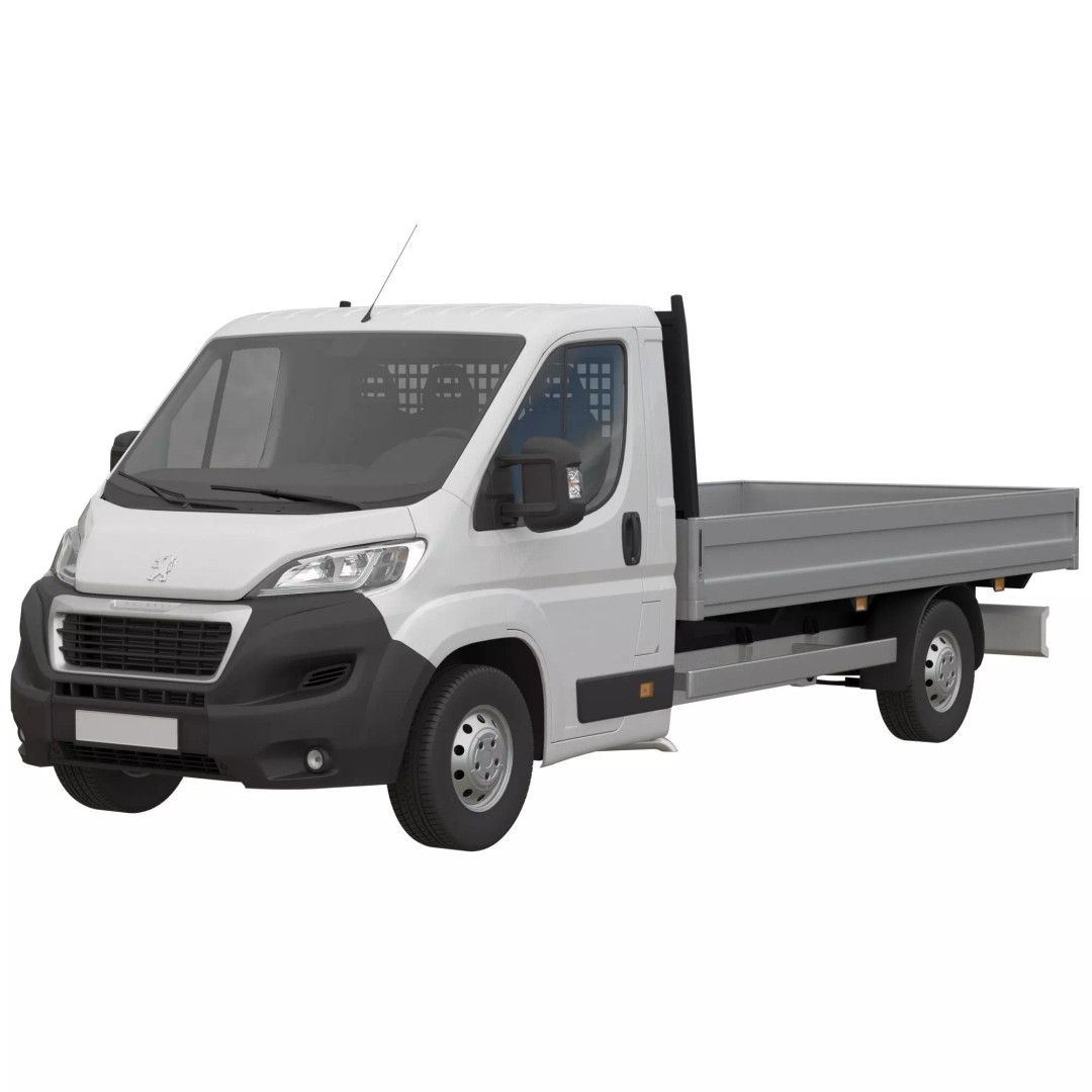 Peugeot Boxer 3D Model – Flatbed Commercial Vehicle, FBX, OBJ - View 2