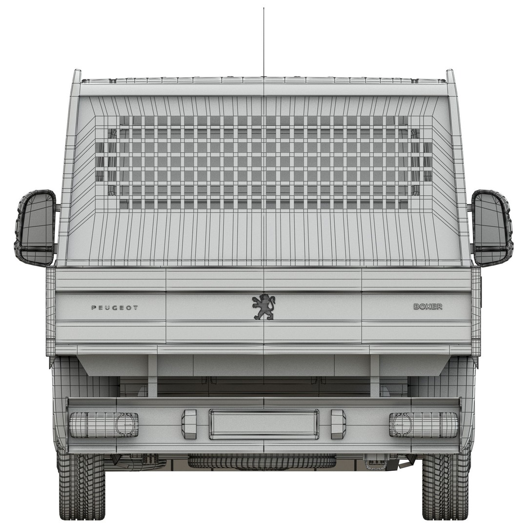 Peugeot Boxer 3D Model – Flatbed Commercial Vehicle, FBX, OBJ - View 20