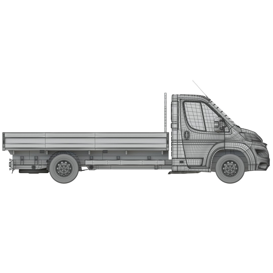 Peugeot Boxer 3D Model – Flatbed Commercial Vehicle, FBX, OBJ - View 21