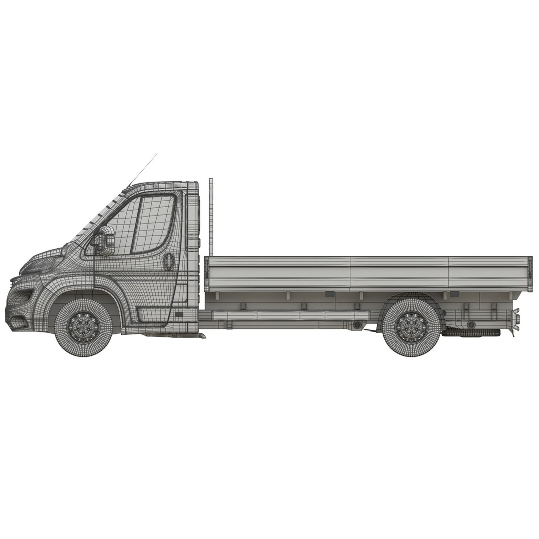 Peugeot Boxer 3D Model – Flatbed Commercial Vehicle, FBX, OBJ - View 22