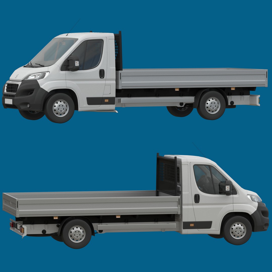 Peugeot Boxer 3D Model – Flatbed Commercial Vehicle, FBX, OBJ - View 25