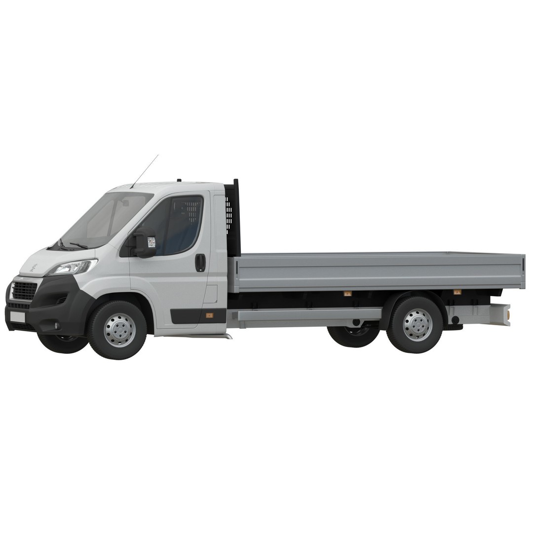 Peugeot Boxer 3D Model – Flatbed Commercial Vehicle, FBX, OBJ - View 5
