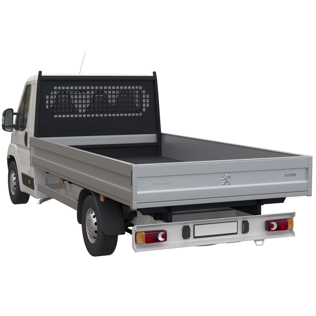 Peugeot Boxer 3D Model – Flatbed Commercial Vehicle, FBX, OBJ - View 6