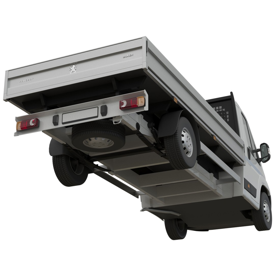 Peugeot Boxer 3D Model – Flatbed Commercial Vehicle, FBX, OBJ - View 7